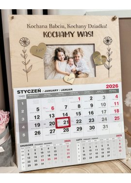 Kalendarz na Dzień Babci i Dziadka z ramką i zdjęciem dzieci