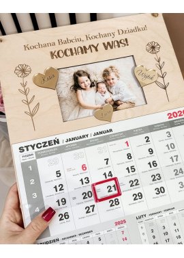 Kalendarz na Dzień Babci i Dziadka z ramką i zdjęciem dzieci
