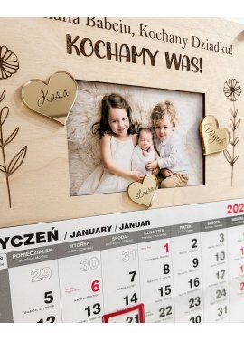 Kalendarz na Dzień Babci i Dziadka z ramką i zdjęciem dzieci