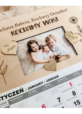 Kalendarz na Dzień Babci i Dziadka z ramką i zdjęciem dzieci