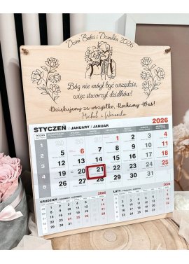 Kalendarz na Dzień Babci i Dziadka 2026 z dedykacją i...