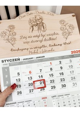 Kalendarz na Dzień Babci i Dziadka 2026 z dedykacją i...