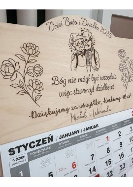 Kalendarz na Dzień Babci i Dziadka 2026 z dedykacją i...
