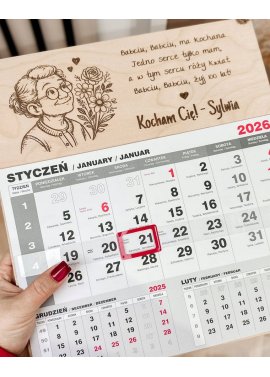 Kalendarz na Dzień Babci 2026 z wierszem i dedykacją