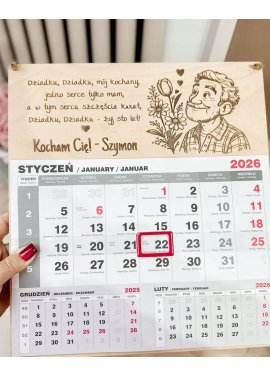 Kalendarz na Dzień Dziadka 2026 z wierszem i dedykacją