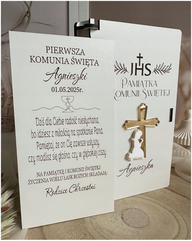 Personalizowana pamiątka I Komunii Świętej z imieniem –...