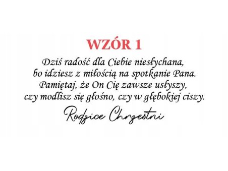 Pamiątka I Komunii Świętej w ramce z krzyżem z modlitwy – personalizowana
