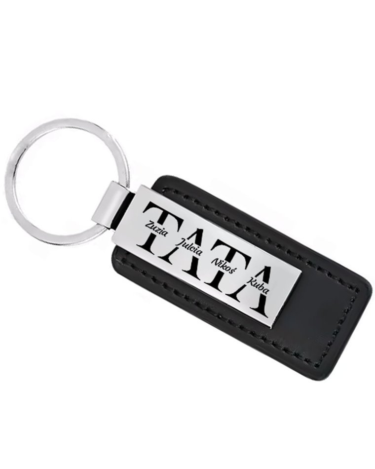 Personalizowany brelok skórzany dla Taty z grawerem imion...