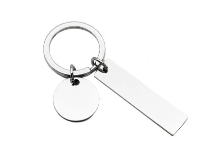 BRELOK MINI BLASZKA PODŁUŻNA SREBRNY + KÓŁKO