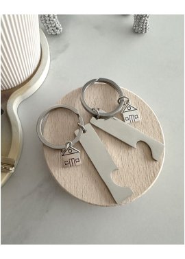Personalizowane breloki dla pary z grawerem - zestaw serce