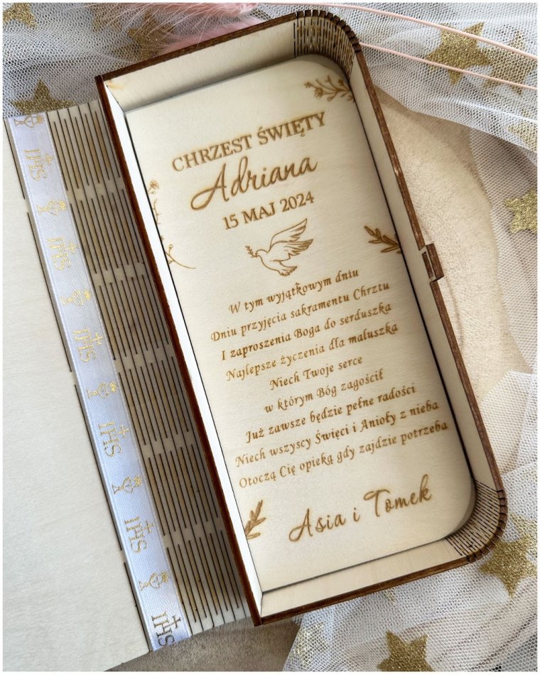 Personalizowana pamiątka Chrztu Świętego z grawerem –...