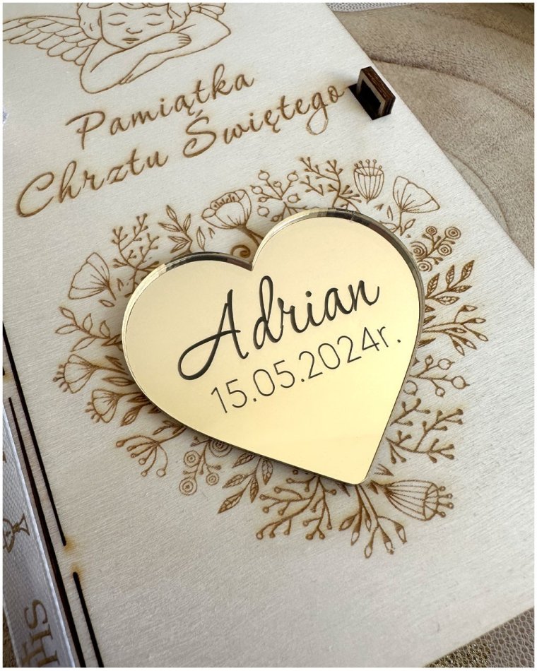 Personalizowana pamiątka Chrztu Świętego z grawerem –...