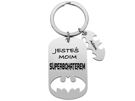 Brelok do kluczy srebrny BATMAN dla TATY