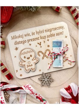 Świąteczna kartka na pieniądze z pierniczkiem – zabawny...