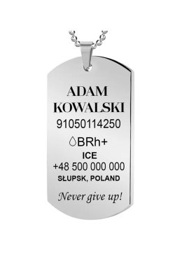 NIEŚMIETELNIK srebrny męski z GRAWEREM