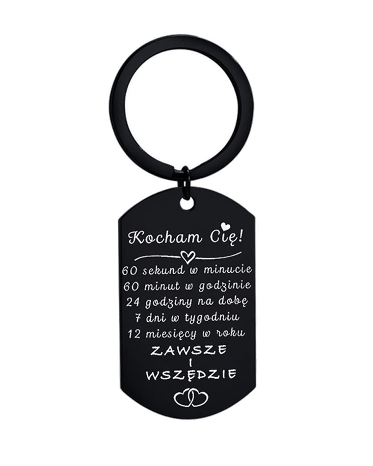 BRELOK DO KLUCZY Z GRAWEREM NIEŚMIETELNIK (CZARNY)