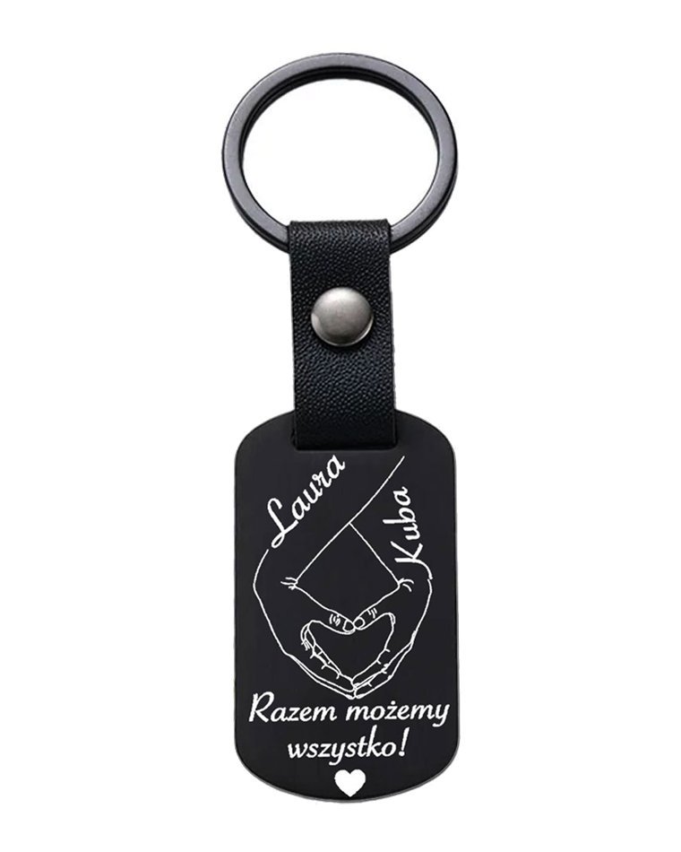 Brelok do kluczy z grawerem – satynowa stal chirurgiczna...
