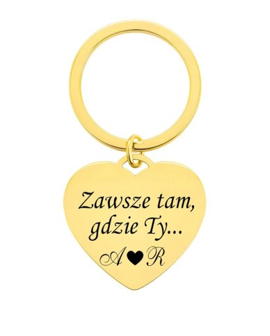 BRELOK SERCE DUŻE ZŁOTE