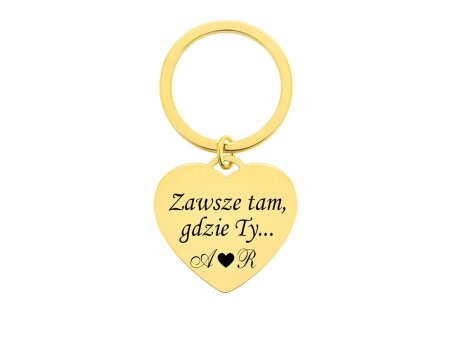 BRELOK SERCE DUŻE ZŁOTE