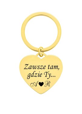 BRELOK SERCE DUŻE ZŁOTE
