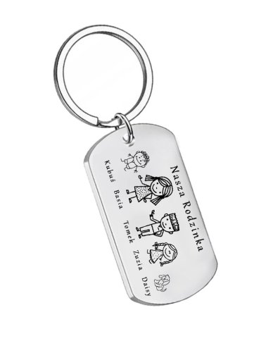 Brelok do kluczy z grawerem stalowy połysk personalizowany