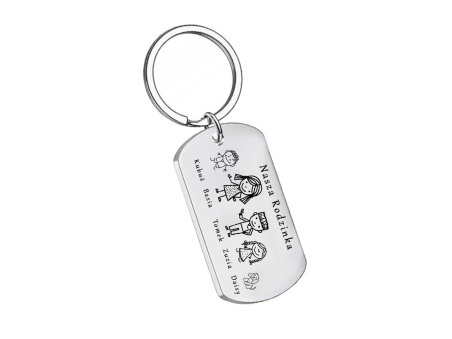 Brelok do kluczy z grawerem stalowy połysk personalizowany