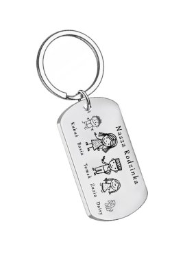 Brelok do kluczy z grawerem stalowy połysk personalizowany
